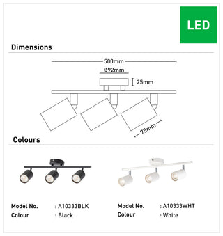 Mercator Travis 3 X 5W GU10 LED Spotlight