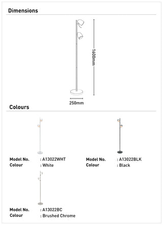 Mercator Sara 2 Light Floor Lamp