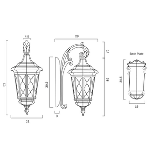 Telbix Brinley Outdoor Small Wall Lamp