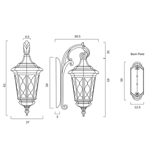 Telbix Brinley Outdoor Large Wall Lamp