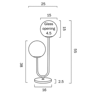 Telbix Eterna TL2-BK+SM Table Lamp