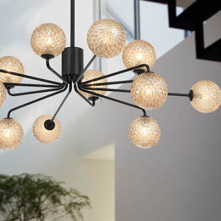 Telbix Felton 12 Light Pendant Black