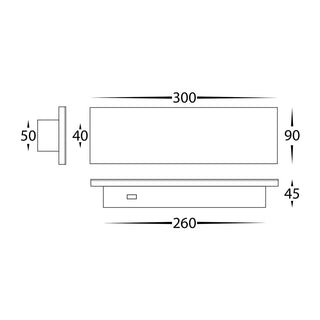 Havit HV3571T Barline Shadow Aluminium 300mm Wall Light