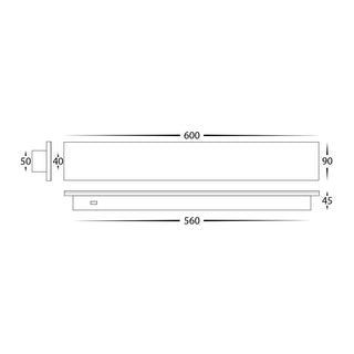 Havit HV3572T Barline Shadow Aluminium 600mm Wall Light