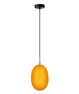 CLA KATHAL Interior Ellipse Glass Segmented with Brass Highlight Enclosed Pendant Lights