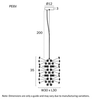 Telbix Lerida 6 Light Vertical Pendant