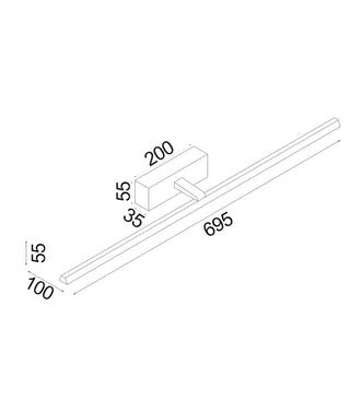 CLA LINEAL Interior LED Tri-CCT Dimmable Vanity Picture Wall Lights IP44 695mm