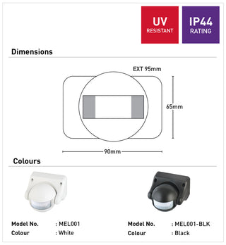 Mercator Compact PIR Sensor 180 Degree Sensory