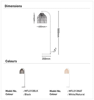 Mercator Sawyer Rattan Floor Lamp
