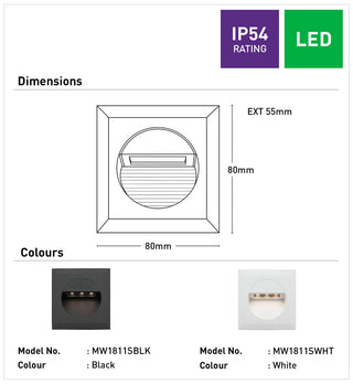 Mercator Rye 1.2W LED Square Steplight