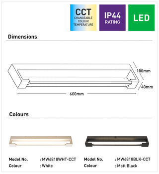 Mercator Jerome 18W LED Wall Light with CCT