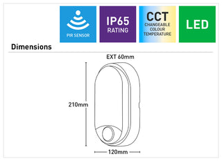 Mercator Fletcher II Oval LED Bunker Light with Sensor and CCT