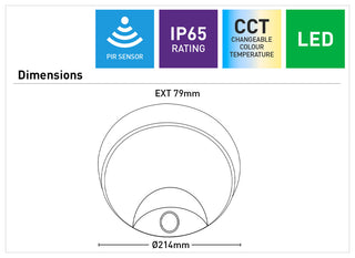 Mercator Fletcher II Round LED Bunker Light with Sensor and CCT