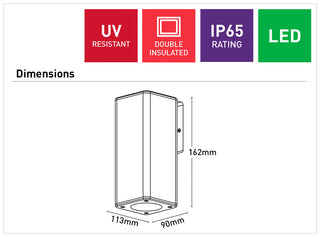 Mercator Piccolo II Square Outdoor Spotlight