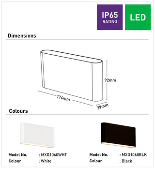 Mercator Sasha II LED Up and Down Wall Light