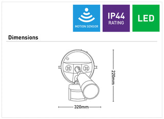 Mercator Sanders Flood Light with Sensor