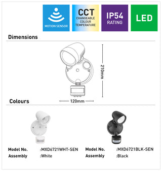 Mercator Cicero LED Security Floodlight with PIR Sensor