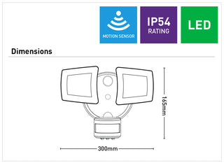 Mercator ONYX LED Floodlight with PIR Sensor