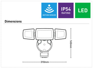 Mercator ONYX LED Floodlight with PIR Sensor