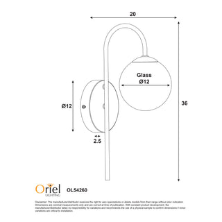 Oriel Noxe G9 Wall Light