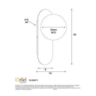 Oriel Ping G9 Black IP44 Wall Light