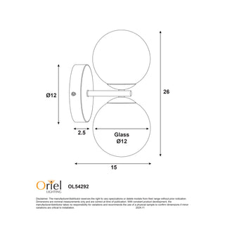 Oriel Oberon.2 IP44 Wall Light