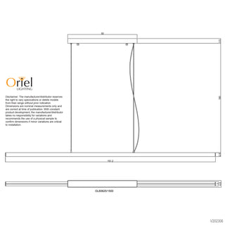 Oriel SHARD.1500 CTS Slimline TriColour LED Pendant