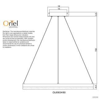 Oriel CRONUS.60 CTS Modern TriColour LED Halo Pendant