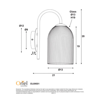 Oriel Arley Opal Matt Wall Light