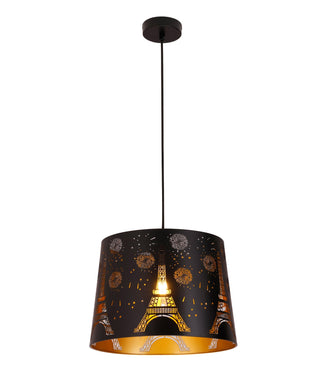 CLA PENSHADE Interior Slanted with Laser Cut with Eiffel Tower Pattern Pendant Lights