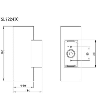 SAL NEW BONDI II SL7224TC 2x5W IP65 LED Architectural Wall Luminaires