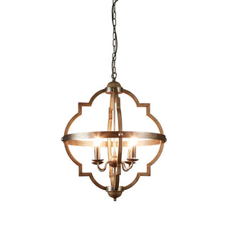 EMAC&LAWTON Hyatt Ceiling Pendant Medium Rust Brown and Silver Black