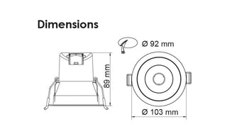 SAL Coolum Plis flickerGUARD S9068TC/FG 9W Dimmable LED Downlight