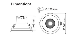 SAL Coolum PLUS S9069/TC - 12W Dimmable LED Downlight