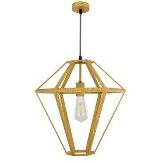 TETRA 1 Light Pendant Oak Wood by VM Lighting