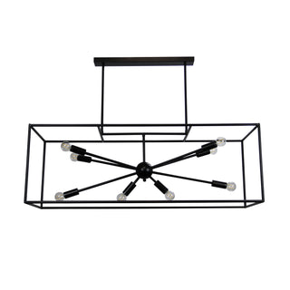 Oriel Lighting GEORGETOWN.100 Designer Box Pendant with Exposed Globes Black