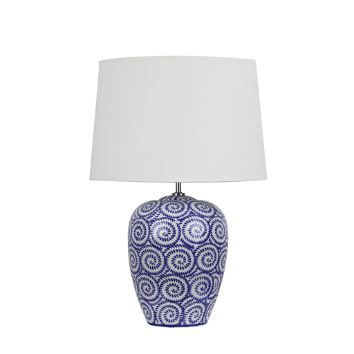 Oriel Lighting PIPPI Ivory and Blue Ceramic Table Lamp