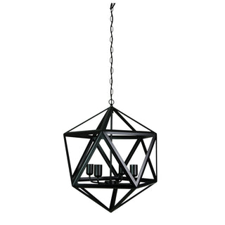 Oriel Lighting GEO 4 Geometric 4-light Pendant Matt Black