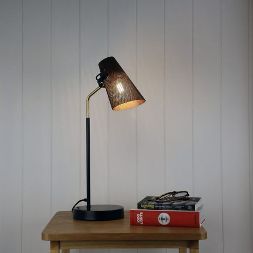 Oriel Lighting PERFO DESK LAMP BLACK & BRASS