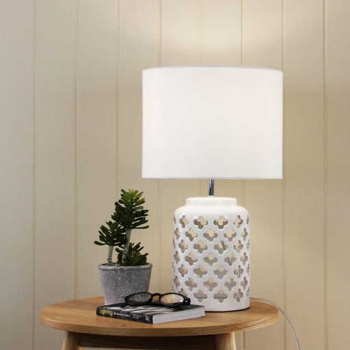 Oriel Lighting CASBAH Moorish Cut Ceramic Table Lamp