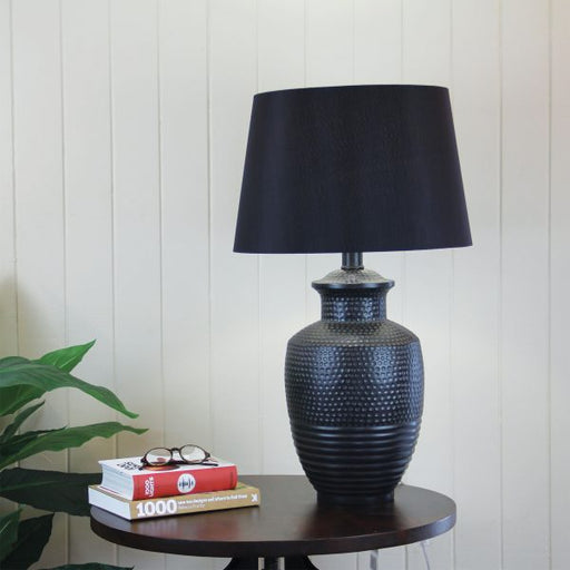 Oriel Lighting ATTICA Aged Black Large Table Lamp 73cm
