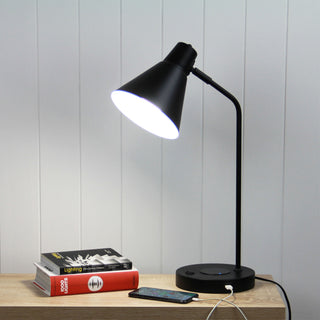 Oriel Lighting TARGA DESK LAMP with USB and wireless charging