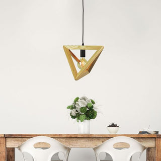 Oriel Lighting TRAP II Geometric Scandi Timber Pendant 