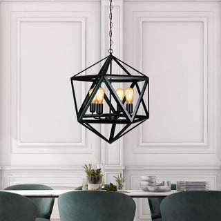 Oriel Lighting GEO 4 Geometric 4-light Pendant Matt Black