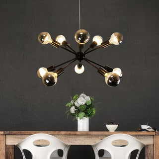 Oriel Lighting SPUTNIK.10 10-light Groovy Satellite Pendant Black