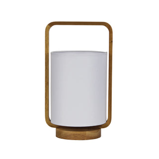 Oriel Lighting  LUCIA Natural Timber and Cotton Lamp