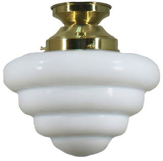 Lighting Inspiration Beehive 10'' Opal Batten Fix Light Brass