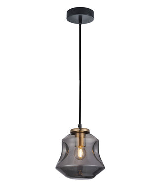 CLA FOSSETTE Interior Dimpled Smoked Mirror Effect Glass Pendant