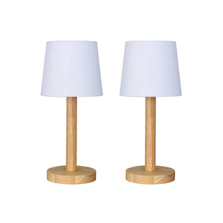 Lexi Set of 2 Sandy Wodden Table Lamp