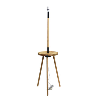 Oriel Lighting Toft Floor Lamp Base W/ Table & Usb Natural